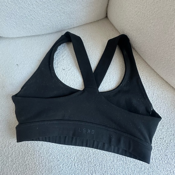 LSKD Black Sports Bra with Colorful Logo - Picture 3 of 5